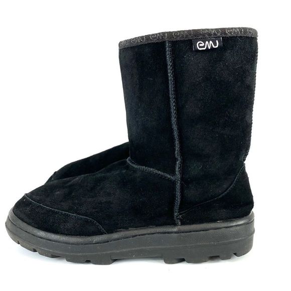 EMU Australia black suede & sheepskin wool boot 7 - Picture 3 of 15